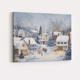 Peaceful Snow Covered Country Village Winter Landscape Canvas Wall Art Print Decor Picture Ready to Hang