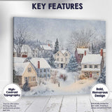 Peaceful Snow Covered Country Village Winter Landscape Canvas Wall Art Print Decor Picture Ready to Hang
