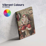 Funny Santa Reading Christmas Newspaper On Toilet Humorous Canvas Wall Art Print Decor Picture Ready to Hang
