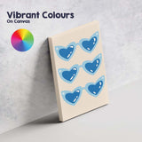 Blue Heart Shaped Sunglasses Pop Art Illustration Canvas Wall Art Print Decor Picture Ready to Hang