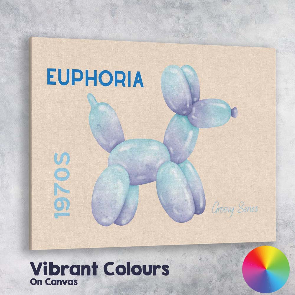 Pastel Balloon Dog Euphoria Groovy Pop Art Canvas Wall Art Print Decor Picture Ready to Hang