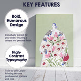 Elegant Floral Fashion Woman Botanical Watercolour Illustration Canvas Wall Art Print Decor Picture Ready to Hang