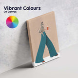 Minimalist Fashion Woman Wide Leg Trousers Modern Illustration Canvas Wall Art Print Decor Picture Ready to Hang