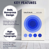 Blue Bauhaus Concentric Circle Geometric Minimalist Poster Canvas Wall Art Print Decor Picture Ready to Hang