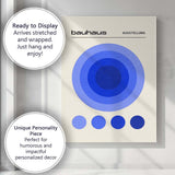 Blue Bauhaus Concentric Circle Geometric Minimalist Poster Canvas Wall Art Print Decor Picture Ready to Hang