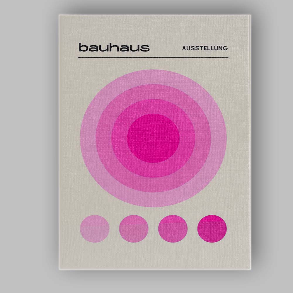 Pink Bauhaus Concentric Circle Geometric Minimalist Poster Canvas Wall Art Print Decor Picture Ready to Hang