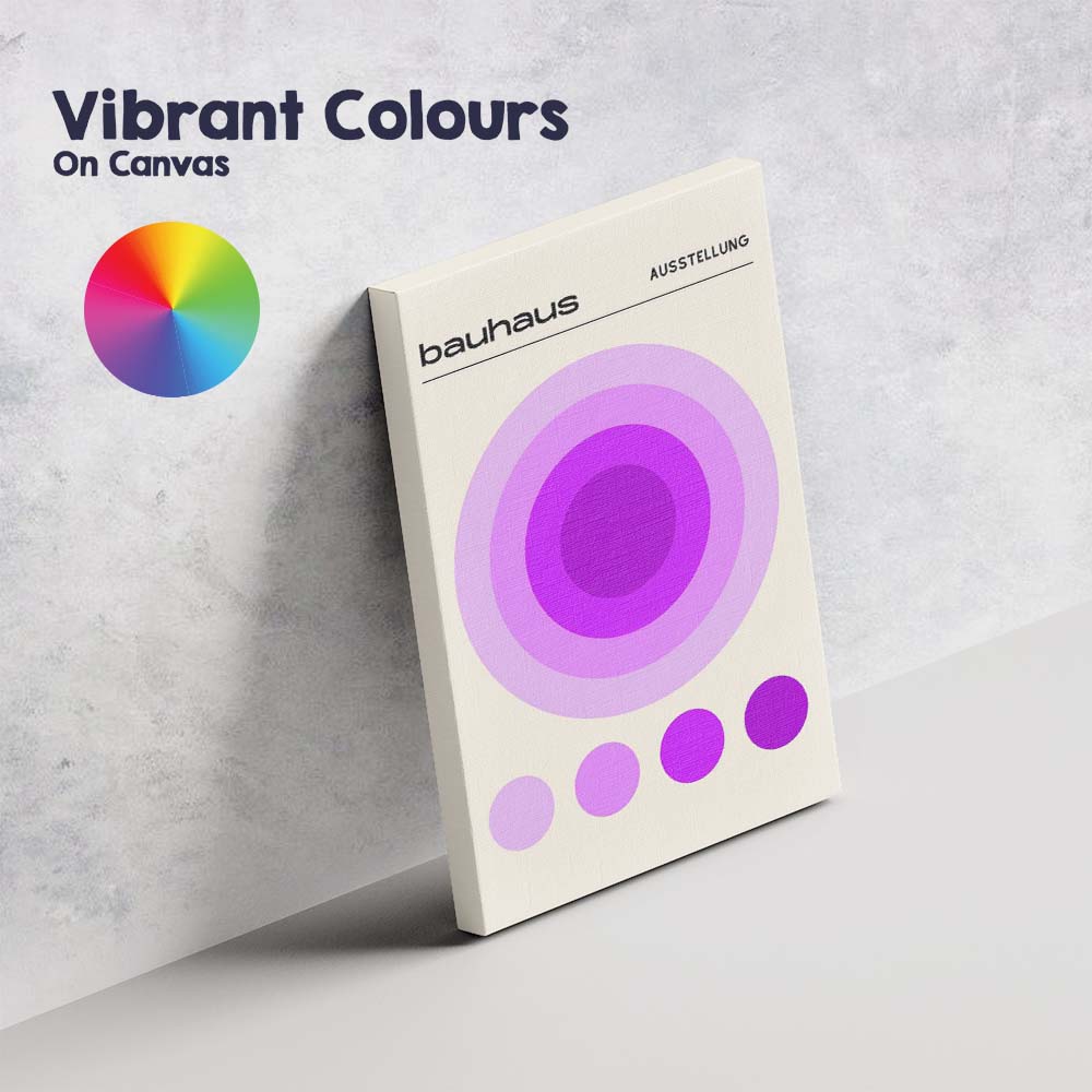 Purple Bauhaus Concentric Circle Geometric Minimalist Poster Canvas Wall Art Print Decor Picture Ready to Hang