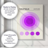 Purple Bauhaus Concentric Circle Geometric Minimalist Poster Canvas Wall Art Print Decor Picture Ready to Hang
