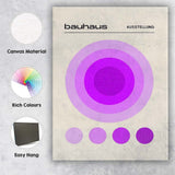 Purple Bauhaus Concentric Circle Geometric Minimalist Poster Canvas Wall Art Print Decor Picture Ready to Hang