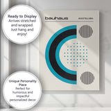 Minimalist Bauhaus Geometric Abstract Blue Black Exhibition Poster Canvas Wall Art Print Decor Picture Ready to Hang