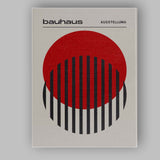 Minimalist Bauhaus Red Circle Black Line Abstract Poster Canvas Wall Art Print Decor Picture Ready to Hang