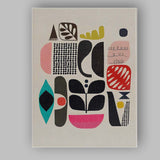 Mid Century Modern Abstract Geometric Scandinavian Shapes Composition Canvas Wall Art Print Decor Picture Ready to Hang