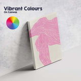 Minimalist Pink Abstract Flowing Line Organic Shape Canvas Wall Art Print Decor Picture Ready to Hang