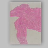 Minimalist Pink Abstract Flowing Line Organic Shape Canvas Wall Art Print Decor Picture Ready to Hang