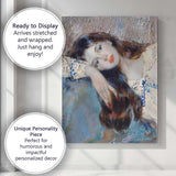 Soft Impressionist Woman Resting Portrait Oil Painting Canvas Wall Art Print Decor Picture Ready to Hang