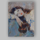 Soft Impressionist Woman Resting Portrait Oil Painting Canvas Wall Art Print Decor Picture Ready to Hang