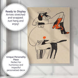 Minimalist Cowgirl with Horses Western Line Art Illustration Canvas Wall Art Print Decor Picture Ready to Hang