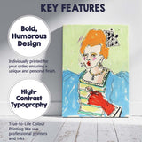 Expressive Colourful Red Haired Woman Portrait Abstract Canvas Wall Art Print Decor Picture Ready to Hang