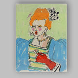 Expressive Colourful Red Haired Woman Portrait Abstract Canvas Wall Art Print Decor Picture Ready to Hang