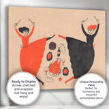 Modern Folk Art Dinner Party Dancing Women Illustration Canvas Wall Art Print Decor Picture Ready to Hang