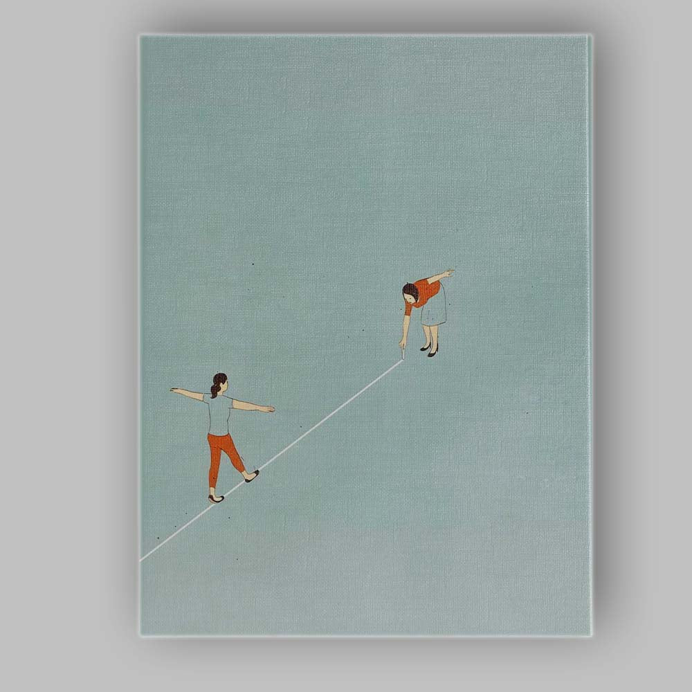 Minimalist Balance Line Concept Figures Abstract Illustration Canvas Wall Art Print Decor Picture Ready to Hang
