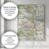 Soft Blue Japanese Cherry Blossom Garden Floral Landscape Canvas Wall Art Print Decor Picture Ready to Hang