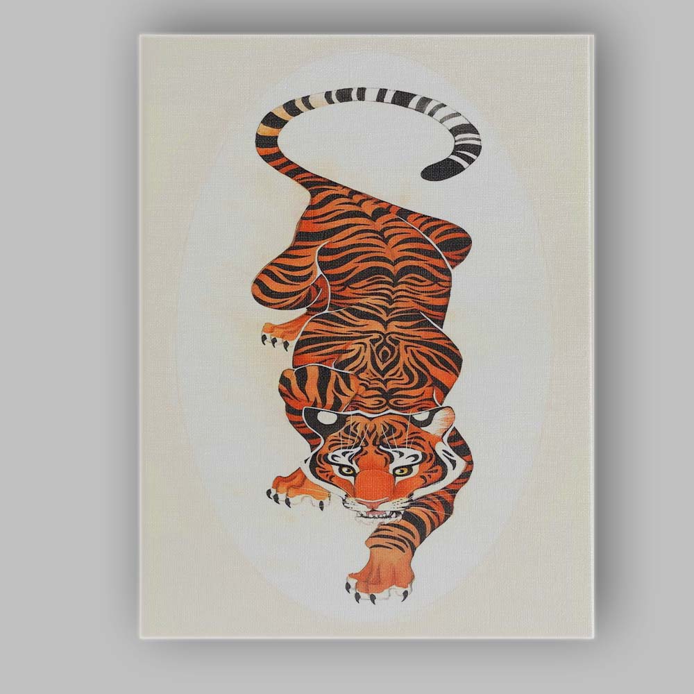 Fierce Walking Bengal Tiger Wildlife Illustration Canvas Wall Art Print Decor Picture Ready to Hang