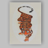 Fierce Walking Bengal Tiger Wildlife Illustration Canvas Wall Art Print Decor Picture Ready to Hang