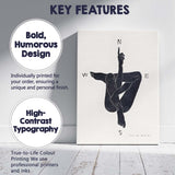 Minimalist Black Yoga Pose Silhouette Figure Canvas Wall Art Print Decor Picture Ready to Hang