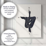 Minimalist Black Yoga Pose Silhouette Figure Canvas Wall Art Print Decor Picture Ready to Hang