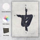 Minimalist Black Yoga Pose Silhouette Figure Canvas Wall Art Print Decor Picture Ready to Hang