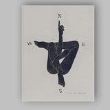Minimalist Black Yoga Pose Silhouette Figure Canvas Wall Art Print Decor Picture Ready to Hang