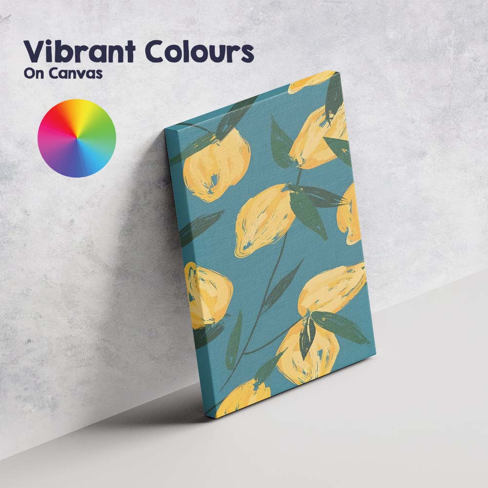 Mustard Yellow Tulip Floral Botanical Repeat Canvas Wall Art Print Decor Picture Ready to Hang