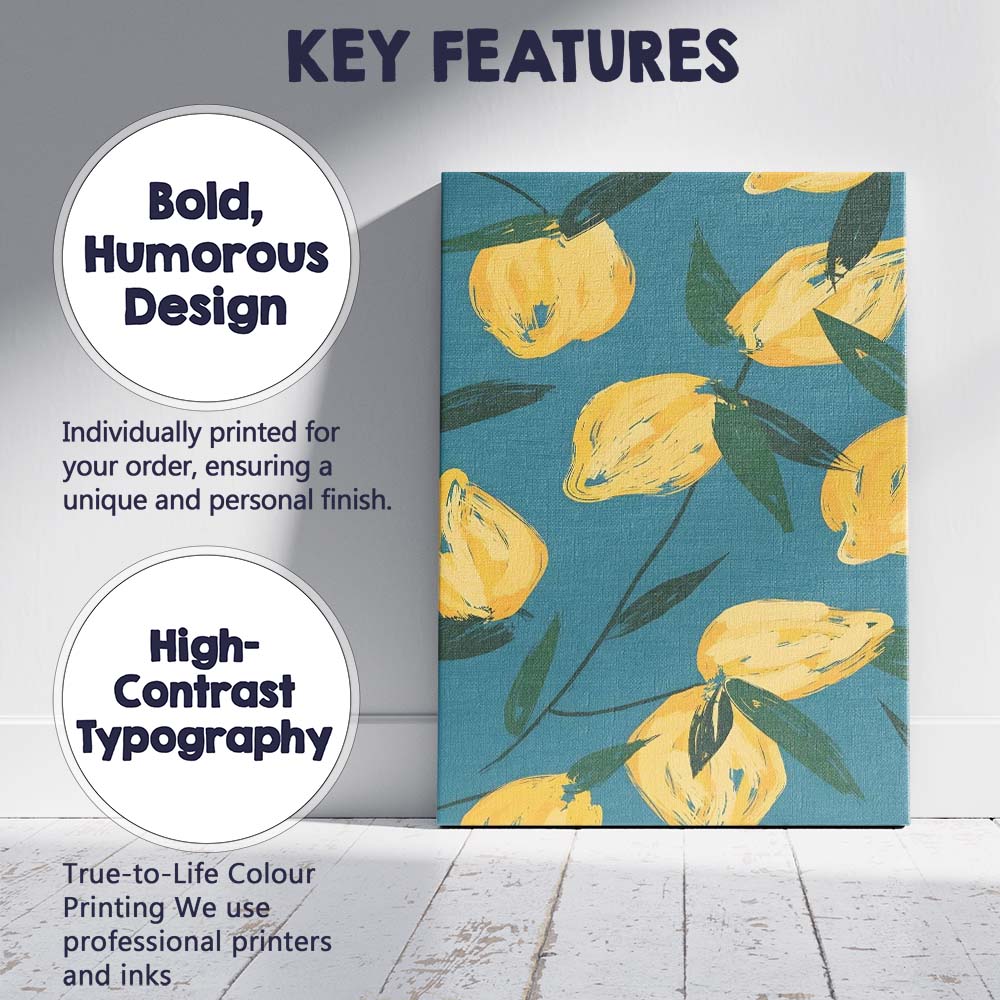 Mustard Yellow Tulip Floral Botanical Repeat Canvas Wall Art Print Decor Picture Ready to Hang