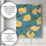 Mustard Yellow Tulip Floral Botanical Repeat Canvas Wall Art Print Decor Picture Ready to Hang