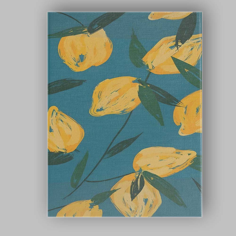 Mustard Yellow Tulip Floral Botanical Repeat Canvas Wall Art Print Decor Picture Ready to Hang