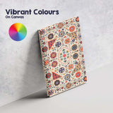 Bohemian Folk Art Floral Medallion Decorative Rug Pattern Canvas Wall Art Print Decor Picture Ready to Hang