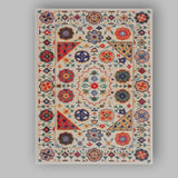 Bohemian Folk Art Floral Medallion Decorative Rug Pattern Canvas Wall Art Print Decor Picture Ready to Hang