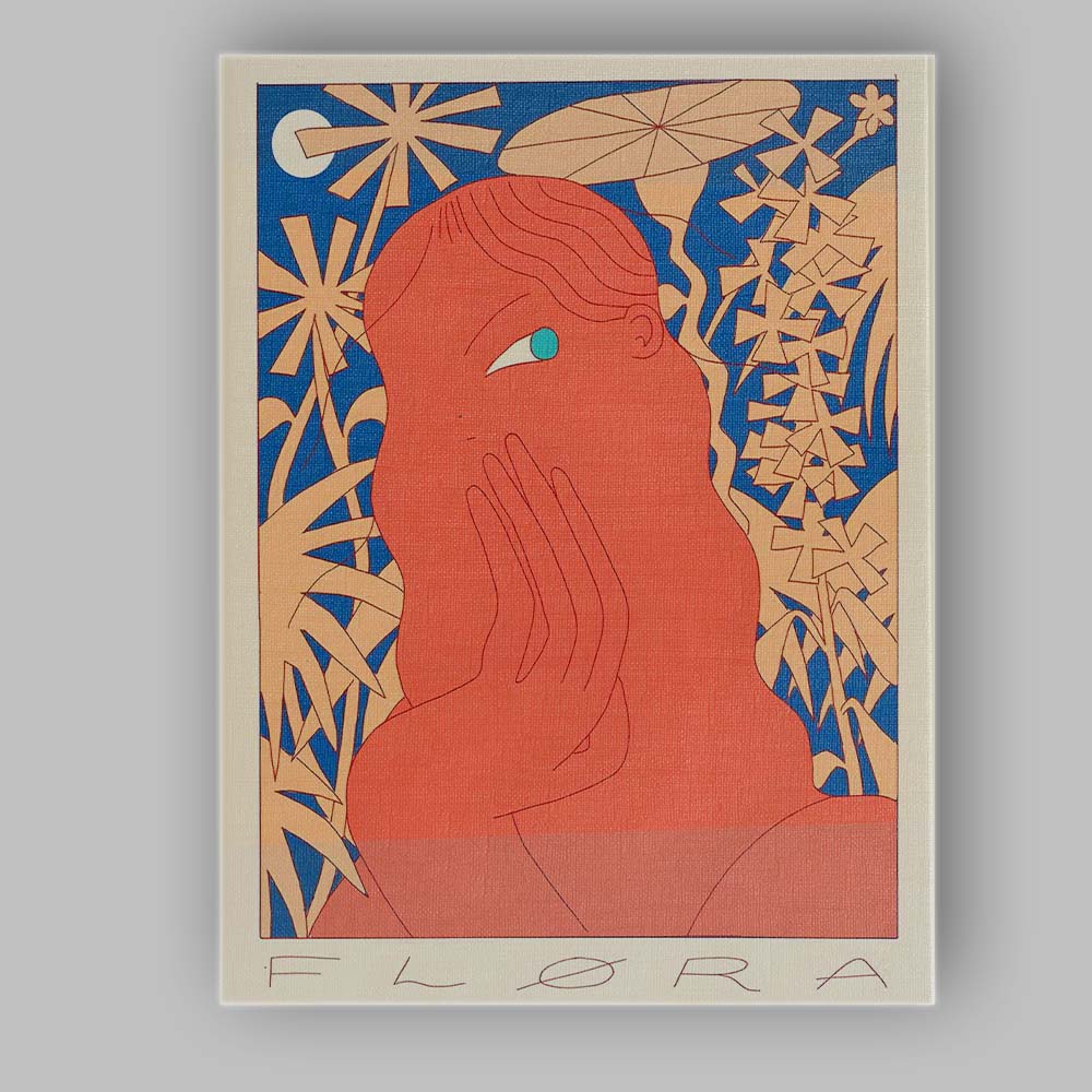 Modern Coral Female Portrait Botanical Line Art Canvas Wall Art Print Decor Picture Ready to Hang