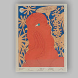 Modern Coral Female Portrait Botanical Line Art Canvas Wall Art Print Decor Picture Ready to Hang