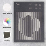 Abstract Black White Optical Illusion Peace Graphic Poster Canvas Wall Art Print Decor Picture Ready to Hang