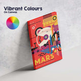 Modern Retro Mars Space Travel Geometric Illustration Poster Canvas Wall Art Print Decor Picture Ready to Hang