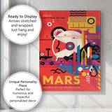 Modern Retro Mars Space Travel Geometric Illustration Poster Canvas Wall Art Print Decor Picture Ready to Hang