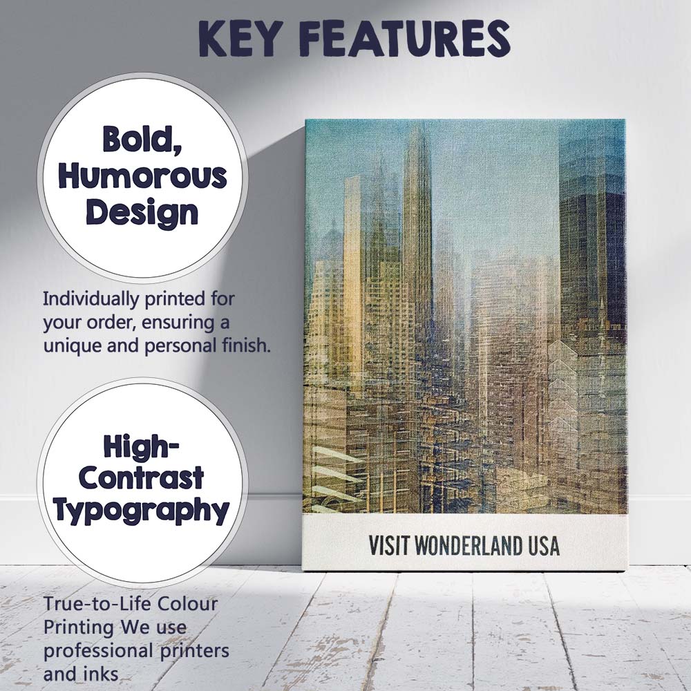 Abstract Layered City Skyline Urban Architecture Poster Canvas Wall Art Print Decor Picture Ready to Hang