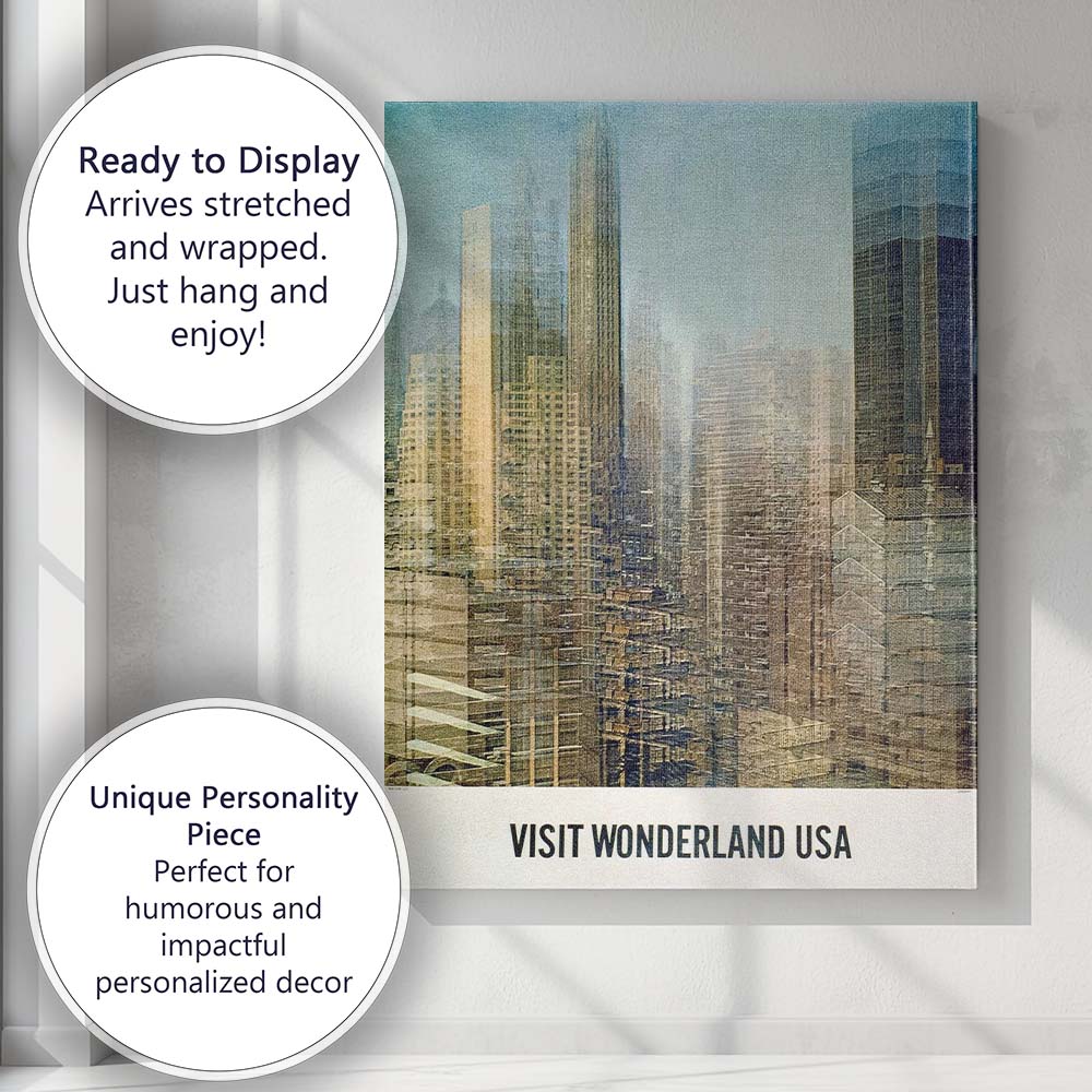 Abstract Layered City Skyline Urban Architecture Poster Canvas Wall Art Print Decor Picture Ready to Hang