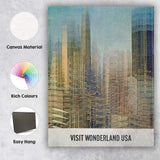 Abstract Layered City Skyline Urban Architecture Poster Canvas Wall Art Print Decor Picture Ready to Hang