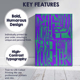 Abstract Purple Green Typography Inspirational Quote Modern Graphic Canvas Wall Art Print Decor Picture Ready to Hang