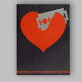Minimalist Red Heart Razor Blade Conceptual Pop Art Canvas Wall Art Print Decor Picture Ready to Hang