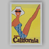 Retro Southern California Beach Holiday Travel Poster Canvas Wall Art Print Decor Picture Ready to Hang