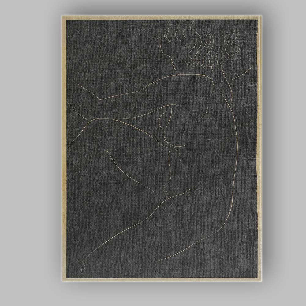 Minimalist Black Nude Female Figure Line Drawing Canvas Wall Art Print Decor Picture Ready to Hang